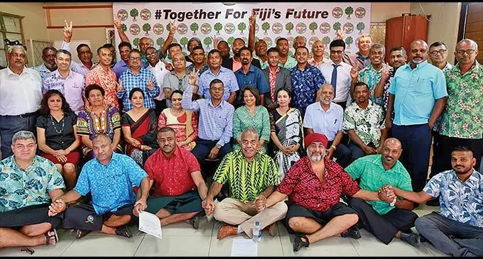 National Federation Party provisional candidates and party supporters during the announcement at the party headquarters in Tamavua on November 4, 2022. Photo: National Federation Party.