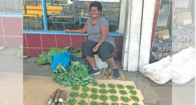 Timaima Roko with her produce at Nabua, Suva on May 23, 2018. Photo: Taraivini Seru