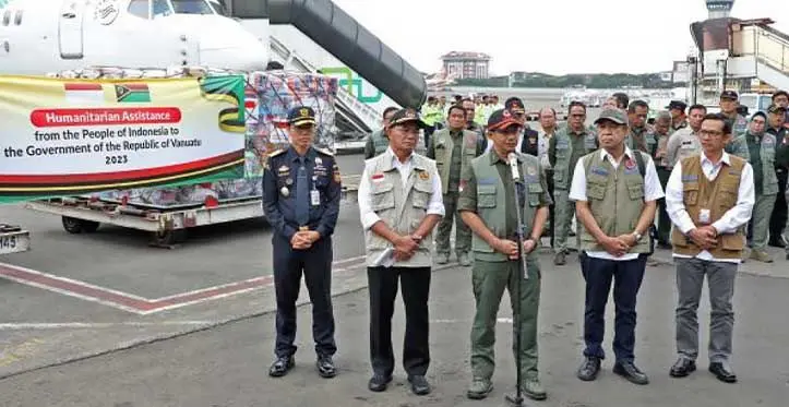 Indonesian humanitarian mission at the Bauerfield International Airport in Vanuatu.