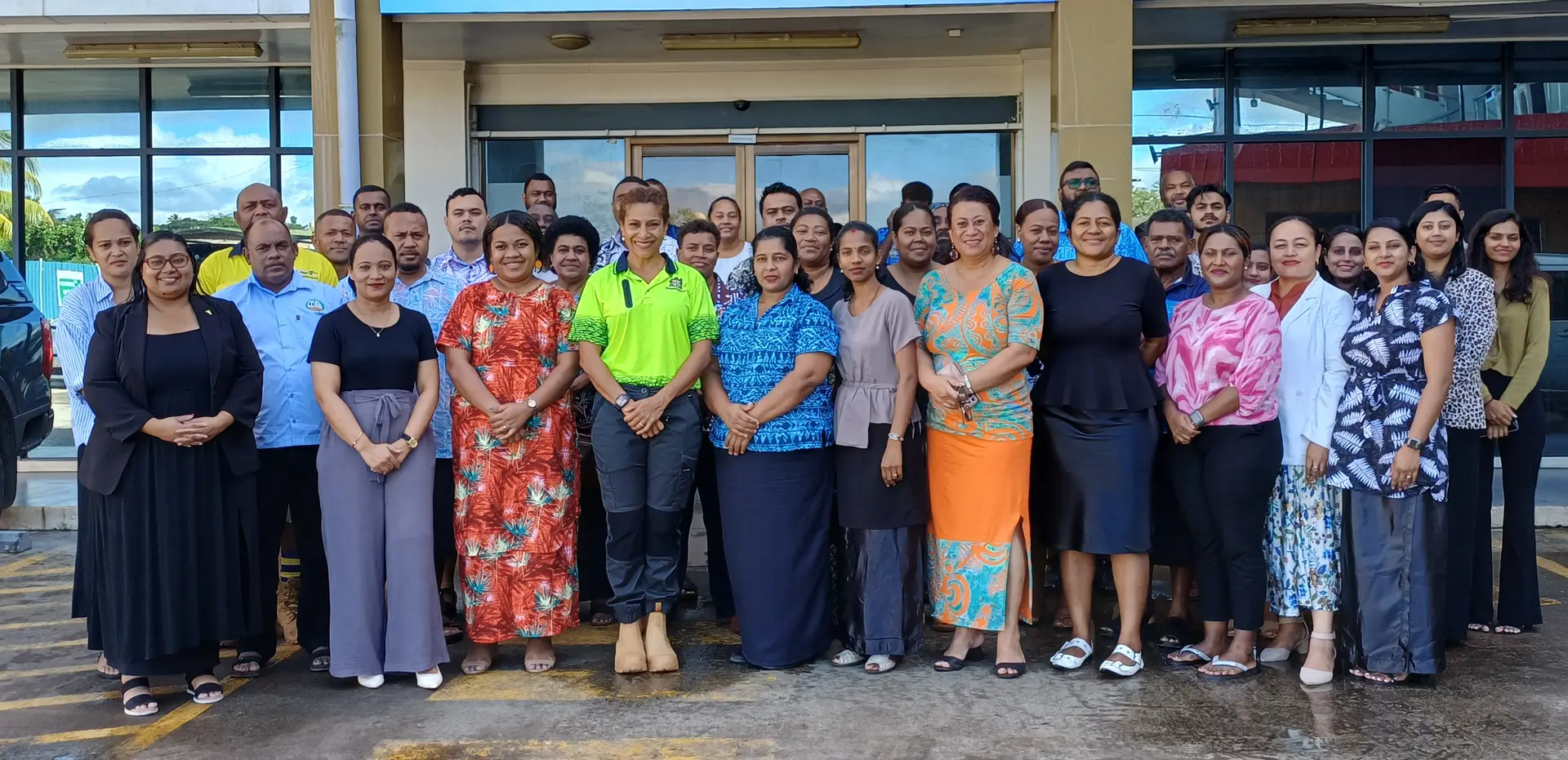 Minister for Environment and Climate Change, Lynda Tabuya (wearing garland) with the participants gathered at Galaxy Hotel and Apartments in Labasa on May 21, 2026. 