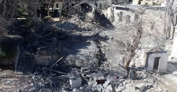 Part of the damages at the Citadel of Damascus, in the aftermath of what state media said were Israeli air strikes, Syria on February 19, 2023. Photo: Reuters