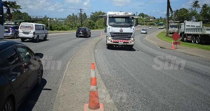 Road works at Ratu Mara Road in Nabua on February 24 , 2021. Photo: Ronald Kumar.