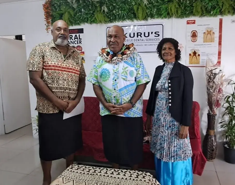 Kuru’s Mobile Dental Services owner, Tomasi Kuru with his wife Seini Kuru and chief guest Minister for iTaukei Affairs Ifereimi Vasu during the official opening ceremony on June 4, 2026. 
