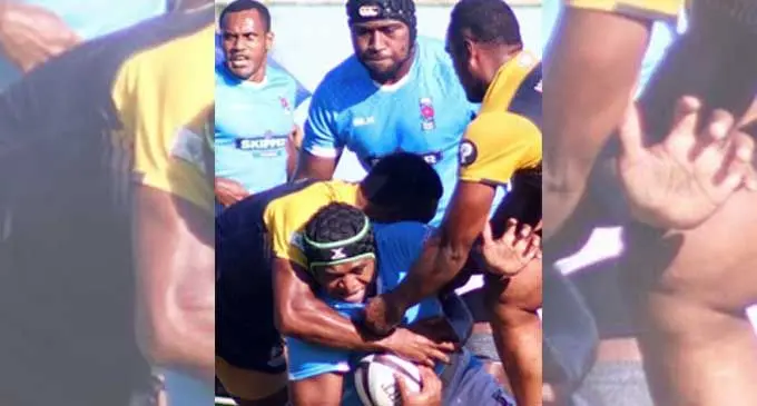 Suva flanker Osea Bolawaqatabu on the drive against Northland in their Skipper Fiji Rugby Championship at Buckhurst Park on April 9, 2022. Photo: FRU Media