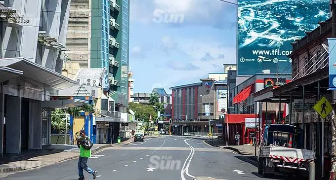 Empty Suva Central Business District on April 25, 2021. Photo: Leon Lord