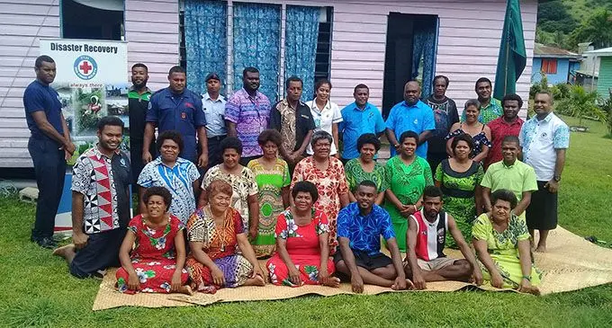 Red Cross Disaster Management Team with volunteers from Sasa Village in Macuta on  March 16, 2019.