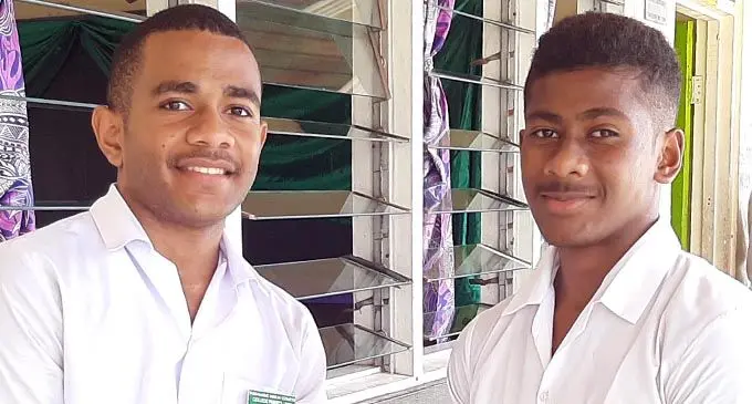 From left: Waisea Nabobo and Nereo Seruliwaliwa are prefects of Nasinu Muslim College.  Photo: Shreeya Verma 