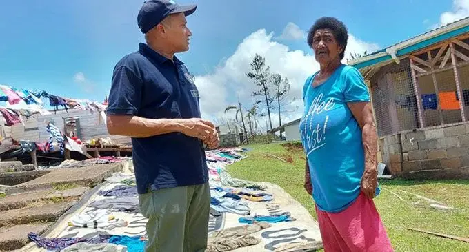 UN Resident Coordinator, Sanaka Samarasinha in one of the affected village in Bua.