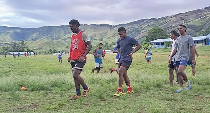 Navala Youth team during a training session at their village grounds.