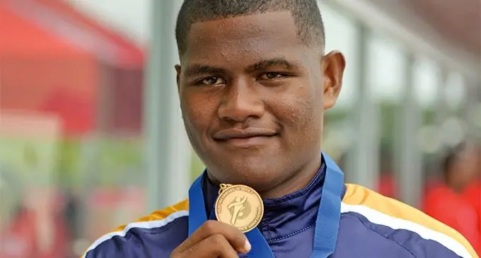 Vilimoni Susunikoro of Ratu Kadavulevu School with his gold medal on April 16, 2019. Photo: Ronald Kumar