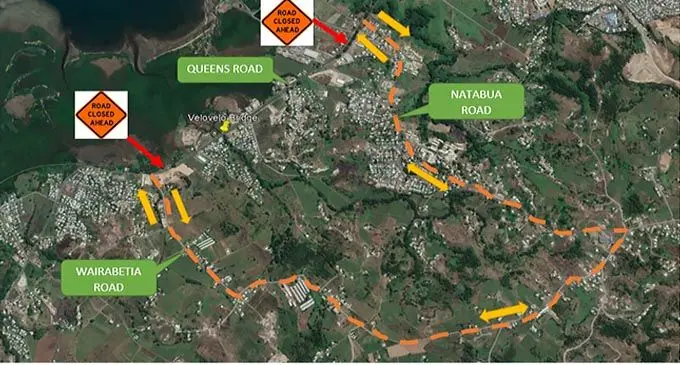 ROAD CLOSURE FOR VELOVELO BRIDGE ROAD WORKS, QUEENS HIGHWAY,