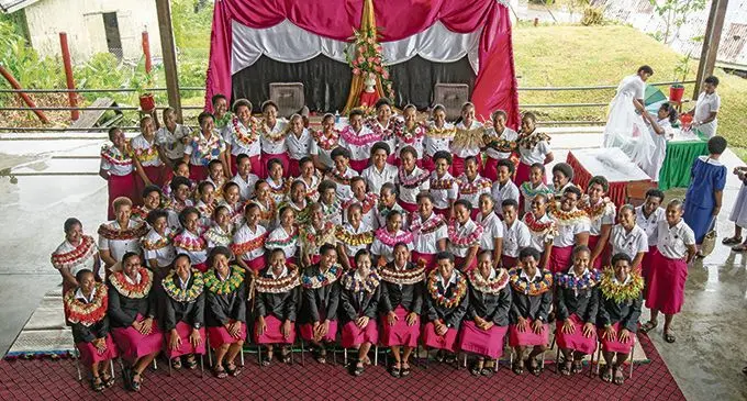2021 prefects of Adi Cakobau School after the prefects’ induction ceremony at the school in Sawani on February 21, 2021.  Photo: Leon Lord