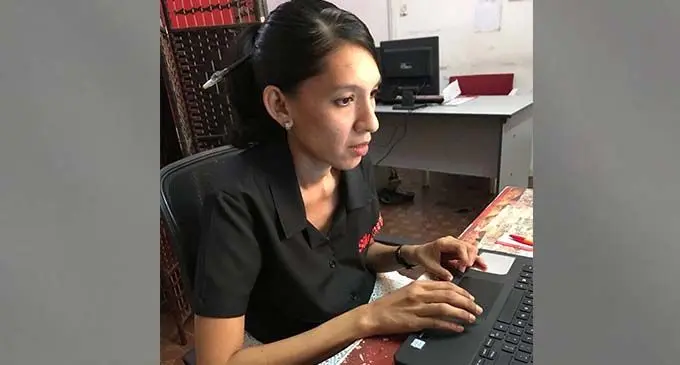 Fiji Sun North Editor Shratika Naidu at work in Labasa.