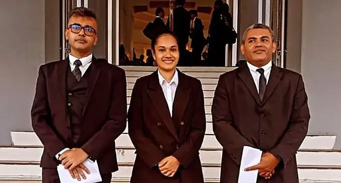 The winning team from left to right: Counsels Arnold Chanel, Talei Karavaki and solicitor Peter Racolo.