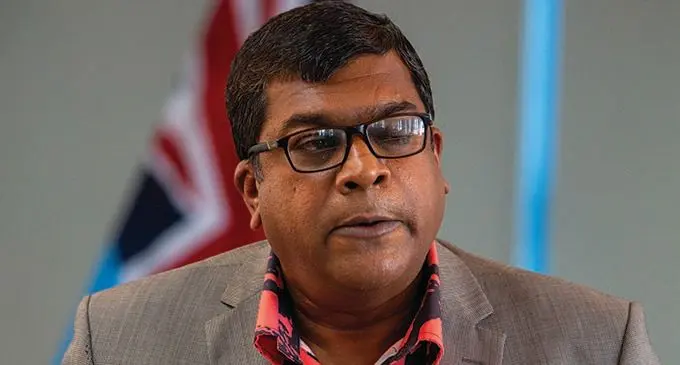 Minister for Agriculture, Waterways and Environment Mahendra Reddy  speaking during the joint press conference in Suva January 19 2022. Photo- Leon Lord