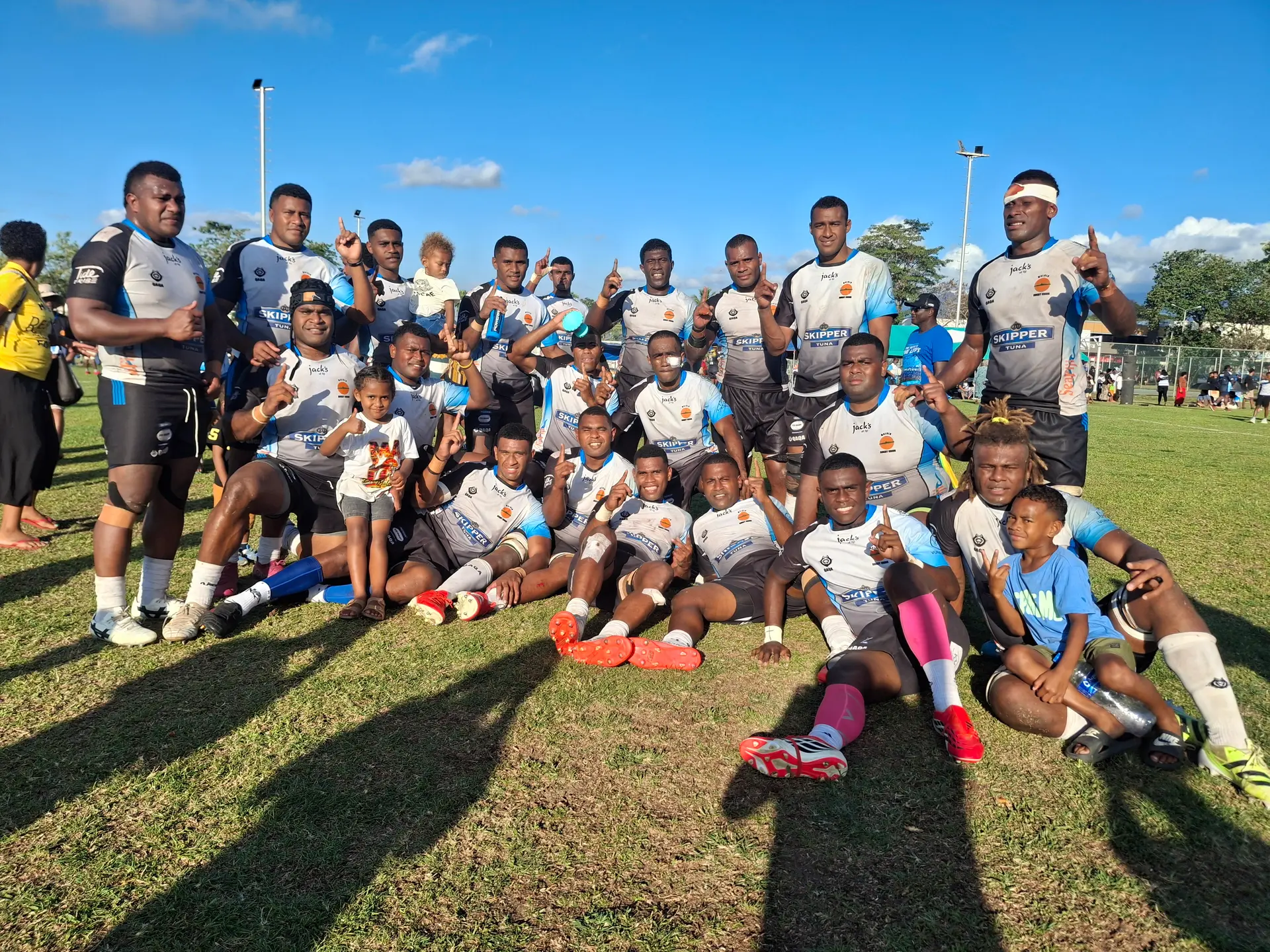 Malolo rugby team with fans at Churchill Park Ground Three on August 29, 2026. Photo: Mereleki Nai