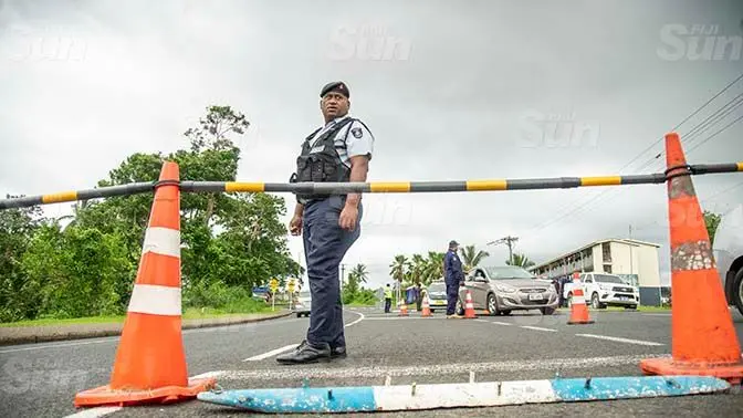 Checkpoint at Nabua, Suva. Photo: Leon Lord