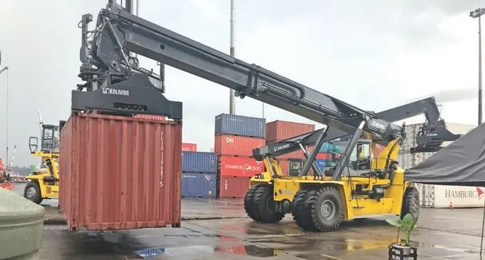 One of the 45 tonne reach stackers at Suva Port on April 30, 2018. Photo: Taraivini Seru
