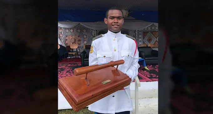 Gospel High School head boy and Baton of Honour recepient, Leon Fox at the school ground on May 5, 2023. Photo: Jone Salusalu