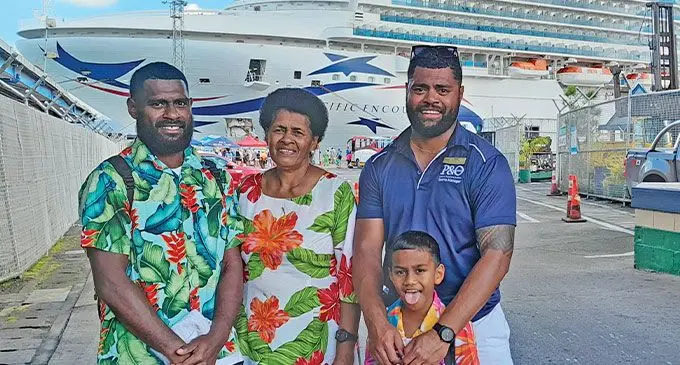 From left: Viliame Masi, Repeka Masi, Romulusi Masi and Vilimoni Masi at the Kings Wharf in Suva on July 21, 2024. Photo: Beranadeta Nagatalevu