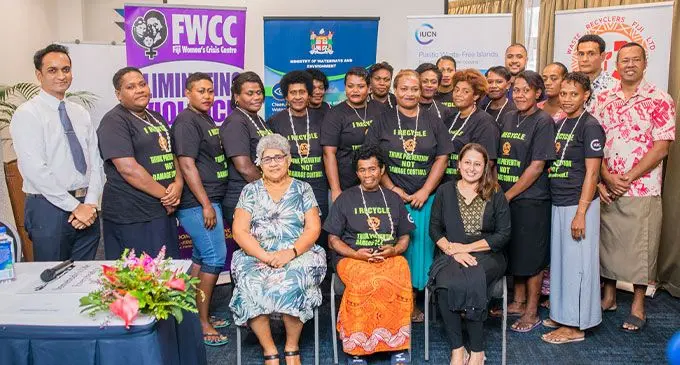 14 of the 16 women from the waste picking community in Lautoka and Suva that graduated from a workshop on basic human rights and legal literacy in Suva earlier this year, were part of the workshop conducted by Pacific Recycling Foundation and Waste Recyclers Fiji on the rebranding on July 19,2022.