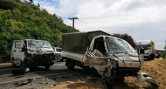The two vehicles that were involved in the head on collision at Nacilau Point, Rakiraki, on June 25, 2020.  Photo: Susana Tuilau-Hirst