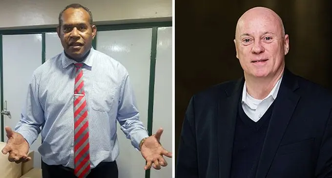 World Harvest Institute principal pastor Semisi Nacewa (left), and Oral Roberts University Associate Professor of Missions, Graduate School of Theology and Ministry  Raymond Smith.