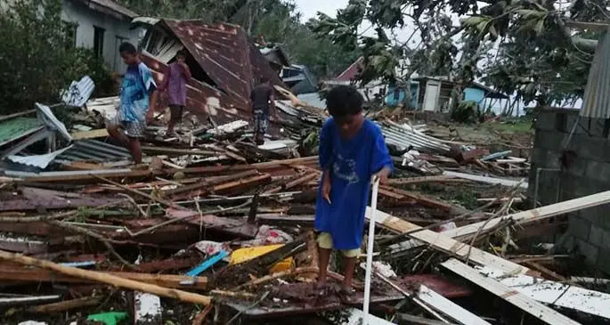 What was left of some of the houses on Makadru Village, Matuku after Tropical Cyclone Harold.