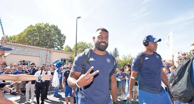 Castres rugby forwards (from left) Josua Raisuqe and Leone Nakarawa meet their fans at Stade Pierre- Fabre in Castres, France, on September 10, 2022. Photo: Castres