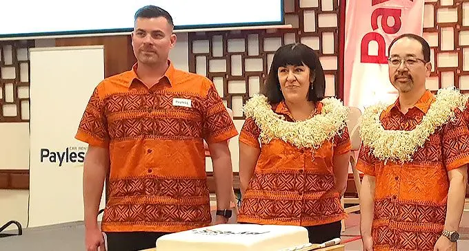 Payless Car Rental launched its first Pacific Island company in Nadi. From left: Toyota Tsusho (South Sea) Ltd (TTSPH) Group Sales and Marketing Manager, Ben Simeon, Avis Budget group Pacific Director of Network Development and Franchise Relations, Ann Dawson, and TTSPH Managing Director, Akira Shida. Photo: Nicolette Chambers