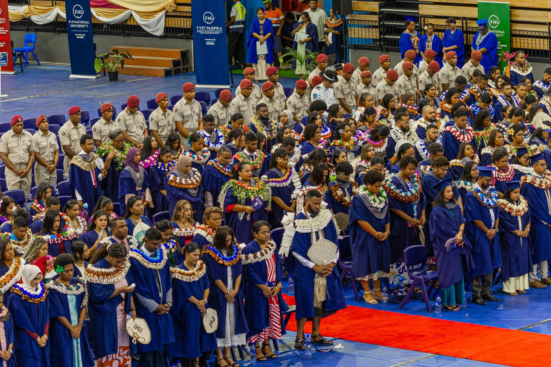 Fiji National University graduates pack Vodafone Arena on December 9 for the opening session of the 2025 graduation ceremonies. T