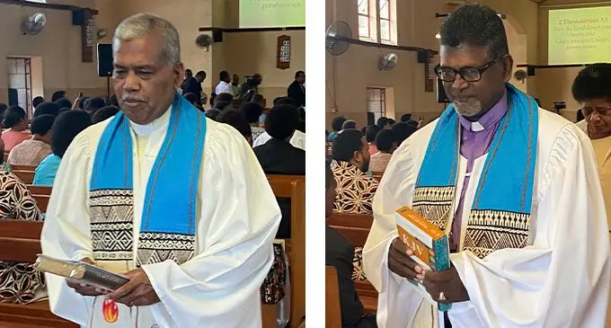 (L-R) Newly appointed General Secretary, Reverend Dr Semisi Turagavou, and his Deputy, Reverend Dr Anil Reuben.