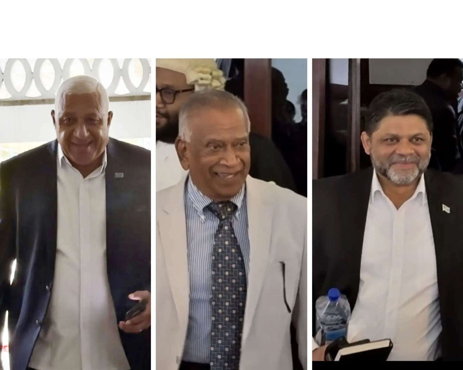 From left: Former Prime Minister Voreqe Bainimarama, Former Health Minister Dr Neil Sharma and former Attorney-General Aiyaz Sayed-Khaiyum.