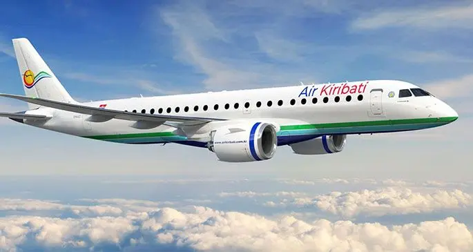 Artist’s impression of Air Kiribati Embraer jet ... coming soon with Chinese help Photo: Airways Magazine