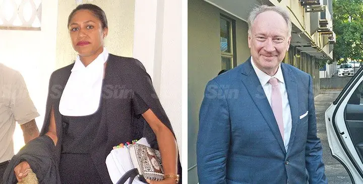 Assistant Director of Public Prosecutions Laisani Tabuakuro and Director of Public Prosecutions, Christopher Pryde. Photos: Ronald Kumar