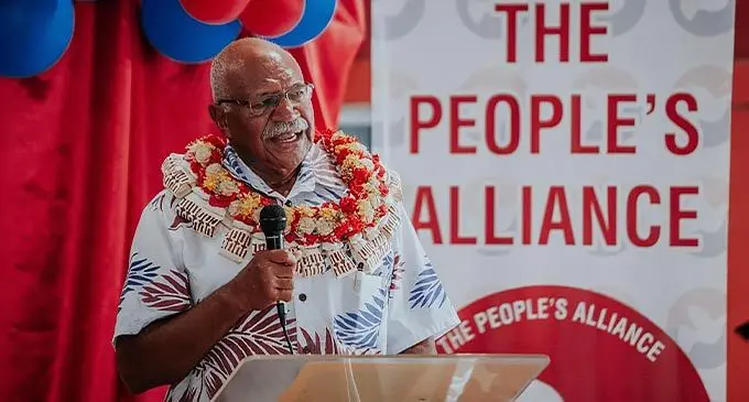 People’s Alliance leader Sitiveni Rabuka during the party’s rally in Lami on November 12, 2022.