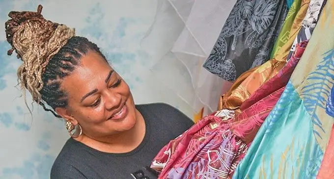 Haus of Koila owner,Adi Koila Ganilau, preparing for the show at Novotel Suva Lami. Photo: Leon Lord