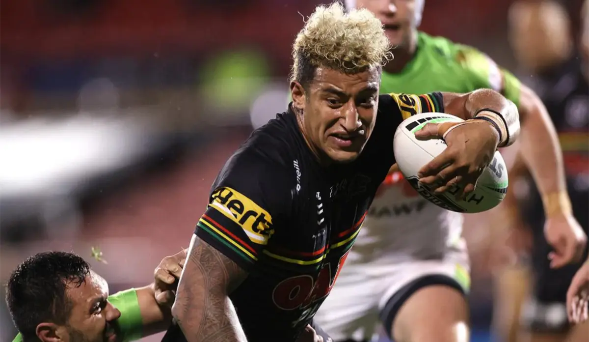 Vodafone Fijian Bati strongman Viliame Kikau in action for the Penrith Panthers. Photo: Panthers