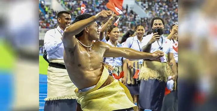 The Tongans also provided some live entertainment at the opening ceremony