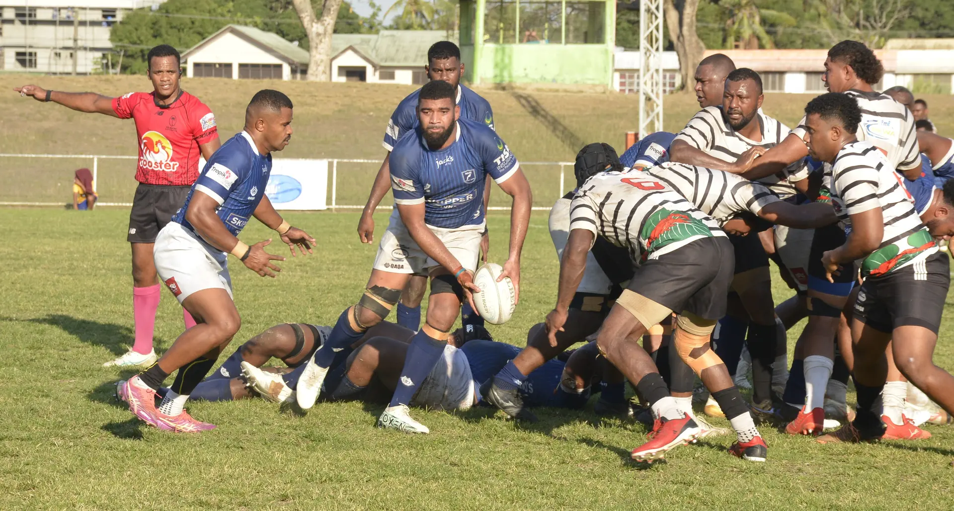 Nadi's Meli Derenalagi clears the ball from a ruck during their Skipper Cup round 11 match against Rewa on October 10, 2026. 