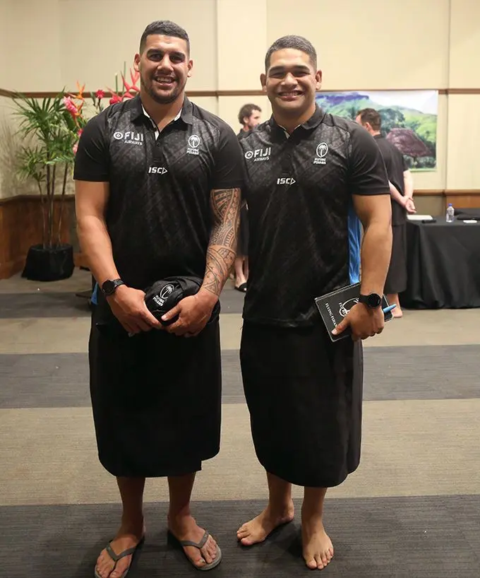 Fiji Airways Flying Fijians Matavesi brothers  Josh and Sam at the Grand Pacific Hotel, Suva on June 30, 2019. Photo: Simione Haravanua