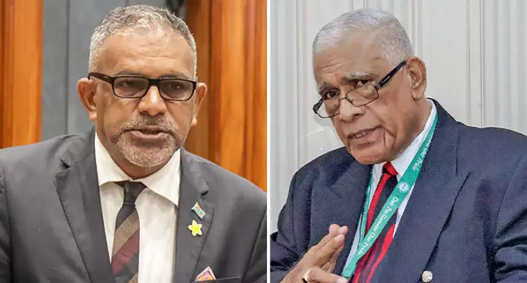 MP and FijiFirst Acting general secretary Faiyaz Koya and Speaker of Parliament Ratu Naiqama Lalabalav