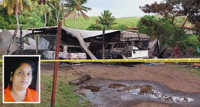 All that remains of Vinay Darsan’s family home in Mullau, Rakiraki, on August 24, 2022. INSET: Aleshmin Pratap. Photo: Nicolette Chambers