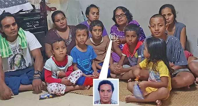 The family of the late Tebaio Tionikai at their home in Natabua, Lautoka on July 21, 2019. Photo: Salote Qalubau. Inset: The late Tebaio Tionikai
