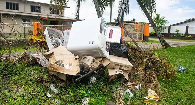 Dumping of white goods along Vishnu Deo Rd in Nakasi. Photo: Leon Lord