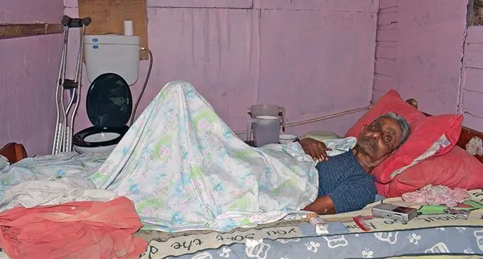Bedridden Babu Singh, 77, at his Cunningham old-road home on June 11, 2019.  Photo: Ronald Kumar