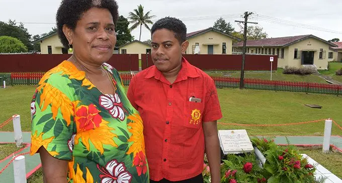 Elisa Tabusiga with her daughter Private (PTE) Ragiagia Salusalu during Remembrance Day of the 2nd November, 2000 Mutiny at the Republic of the Fiji Military Forces Queen Elizabeth Barracks on November 2, 2019. Photo: Ronald Kumar
