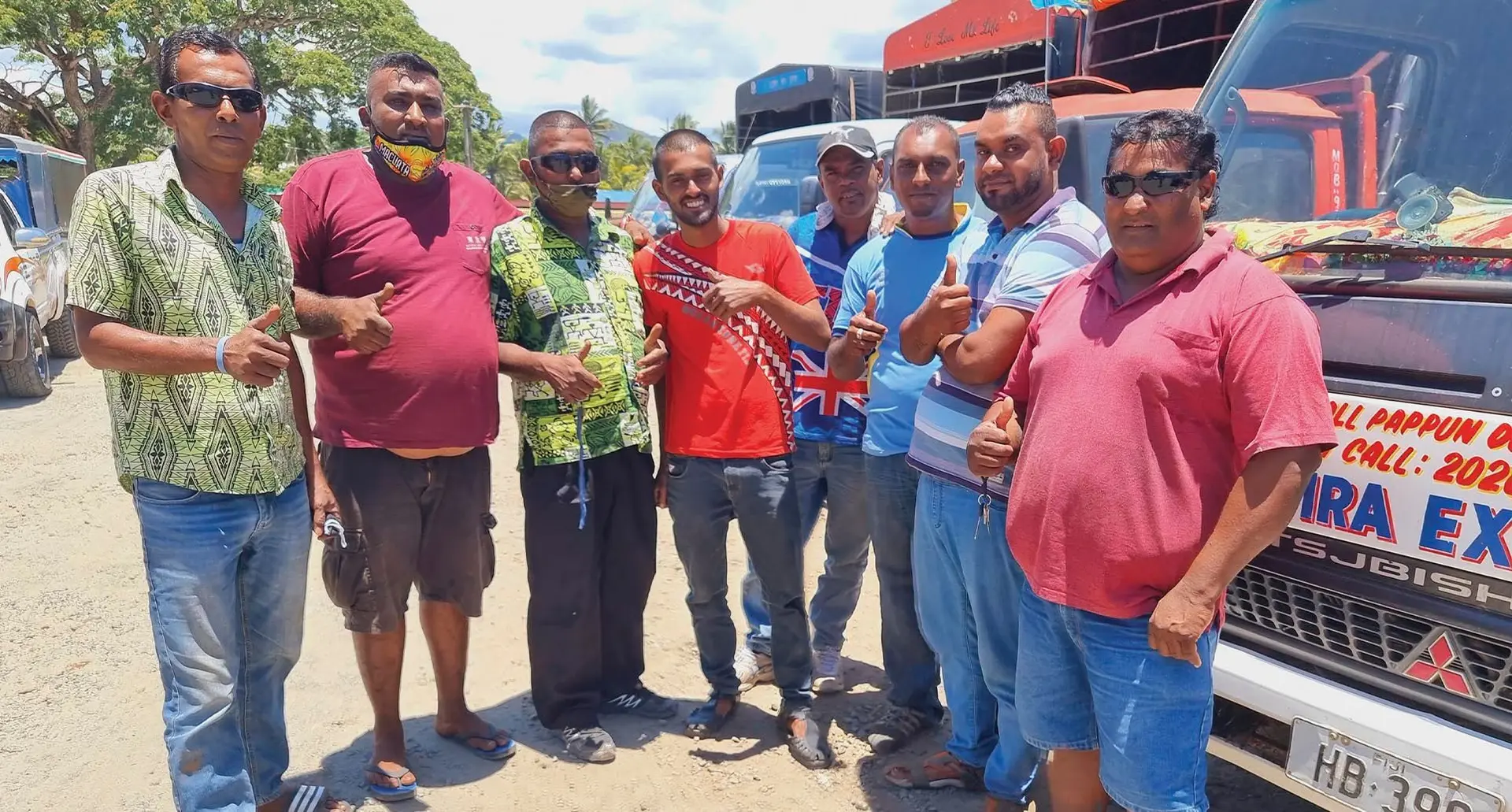 Labasa Van and Carrier Operators Association members at the Labasa carrier stand on November 2, 2021. Photo: Sampras Anand