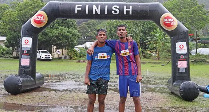 Brothers Shakil and Shaiyaz Buksh of Vagadaci Village after the Fun Run on October 10, 2022. Photo: Manhar Vithal