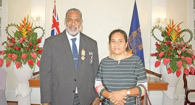Vodafone Fijian Bati rugby league head coach Josaia Rabele Dakuitoga with wife Reapi at the State House in Suva on October 28, 2020. Photo: Ronald Kumar